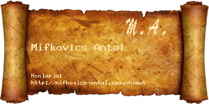 Mifkovics Antal névjegykártya